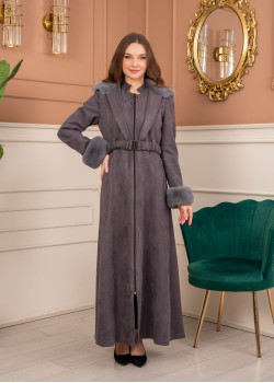 ترانشكوت كود 1368 شامواه مبطن بالفرو - فضي