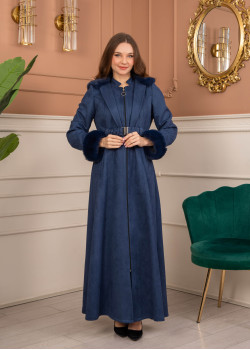 ترانشكوت كود 1368 شامواه مبطن بالفرو - كحلي