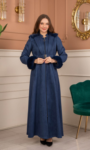 ترانشكوت كود 1368 شامواه مبطن بالفرو - كحلي