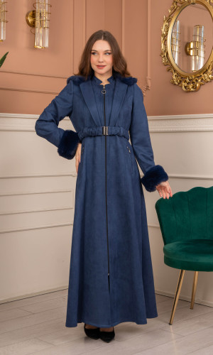 ترانشكوت كود 1368 شامواه مبطن بالفرو - كحلي