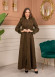 Velvet Suede Trench Coat with Faux Fur Lining, Code 1368 - khaki
