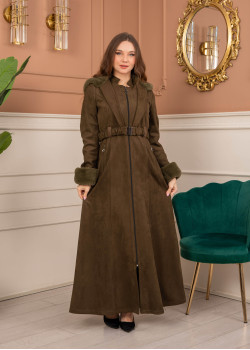 ترانشكوت كود 1368 شامواه مبطن بالفرو - زيتي