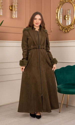 ترانشكوت كود 1368 شامواه مبطن بالفرو - زيتي