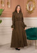 Velvet Suede Trench Coat with Faux Fur Lining, Code 1368 - khaki