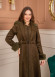Velvet Suede Trench Coat with Faux Fur Lining, Code 1368 - khaki