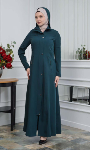 234 مانطو نسائي برادا مع كبشونة - زيتي