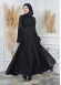 Modamix women Hoodied Abaya of Rose Rise fabric 567 Siyah