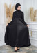 Modamix women Hoodied Abaya of Rose Rise fabric 567 Siyah
