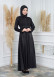 Modamix women Hoodied Abaya of Rose Rise fabric 567 Siyah