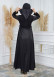 Modamix women Hoodied Abaya of Rose Rise fabric 567 Siyah