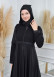 Modamix women Hoodied Abaya of Rose Rise fabric 567 Siyah