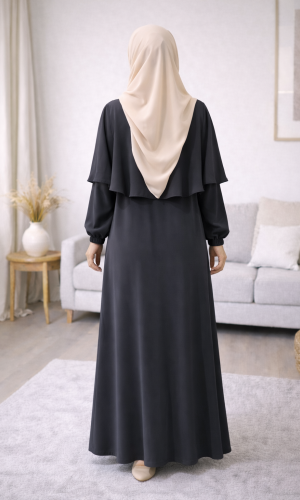 Elegant Medina Silk Modest Dress 841  - Anthracite