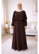 Scharia-Kleid aus luxuriöser Medina-Seide 841  - Braun
