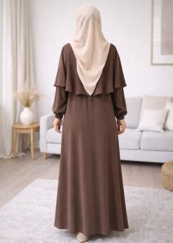 فستان شرعي حرير المدينة الفاخر 841  - شوكو