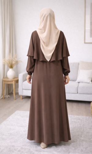 Elegant Medina Silk Modest Dress 841  - ivory