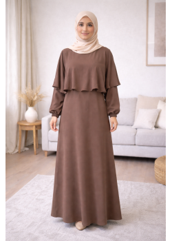 فستان شرعي حرير المدينة الفاخر 841  - شوكو