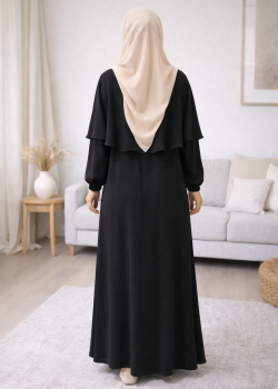 Elegant Medina Silk Modest Dress 841  - black