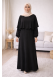 فستان شرعي حرير المدينة الفاخر 841  - اسود