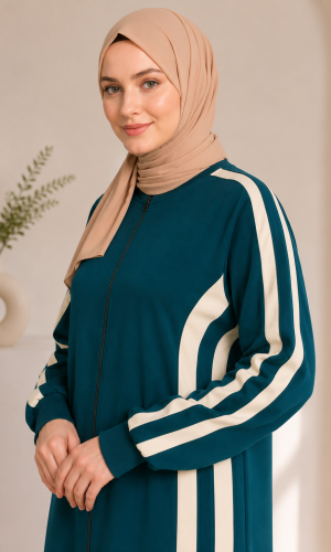 716  عباية قطن سحاب - زيتي