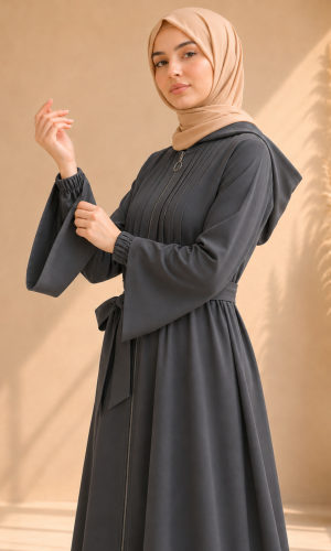 739  عباية كبشون درزات صدر - Anthracite