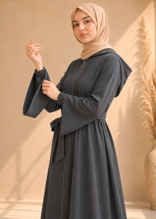 739  عباية كبشون درزات صدر - Anthracite