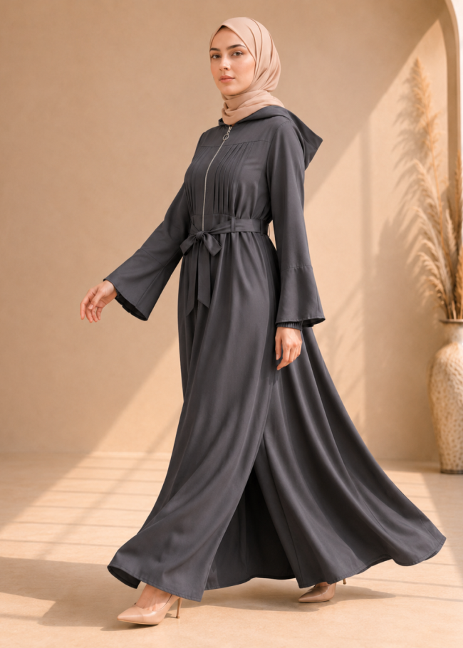 739  عباية كبشون درزات صدر - Anthracite