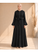 739  عباية كبشون درزات صدر - black
