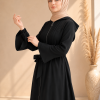 739  عباية كبشون درزات صدر - اسود