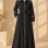 741  عباية ياقة كبيرة - اسود
