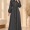 741  عباية ياقة كبيرة - رمادي