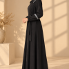 741  عباية ياقة كبيرة - اسود