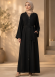742  عباية تطريز كامل - black
