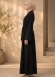 742  عباية تطريز كامل - black