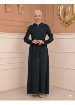 عباية برادا دبل كلوش مع كبيشون مغربي 699 - تركواز