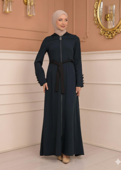 عباية برادا دبل كلوش مع كبيشون مغربي 699 - تركواز