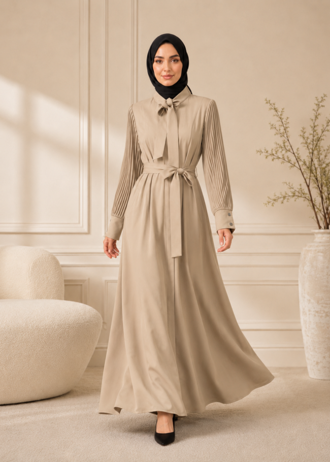 700 عباية بليسة  - Beige