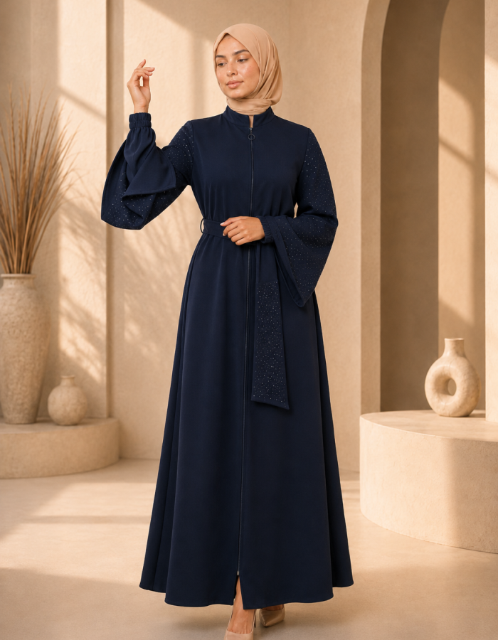 711  عباية كم ستراس - Dunkelblau