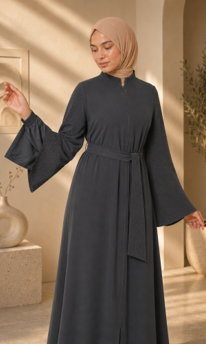 711  عباية كم ستراس - Anthracite