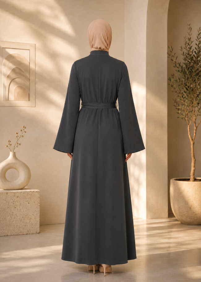 711  عباية كم ستراس - Anthracite