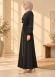 712  عباية ياقة موجة - اسود