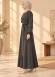 712  عباية ياقة موجة - رمادي