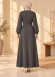 712  عباية ياقة موجة - رمادي