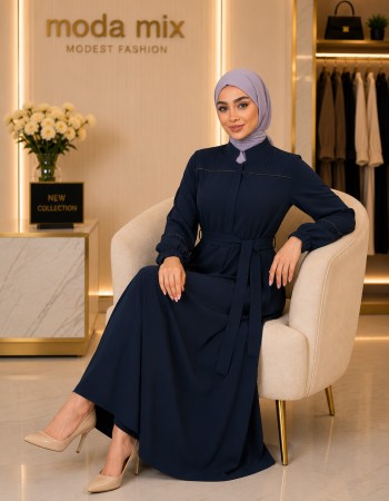 713  عباية صدر كسرات - كحلي