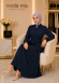 713  عباية صدر كسرات - كحلي