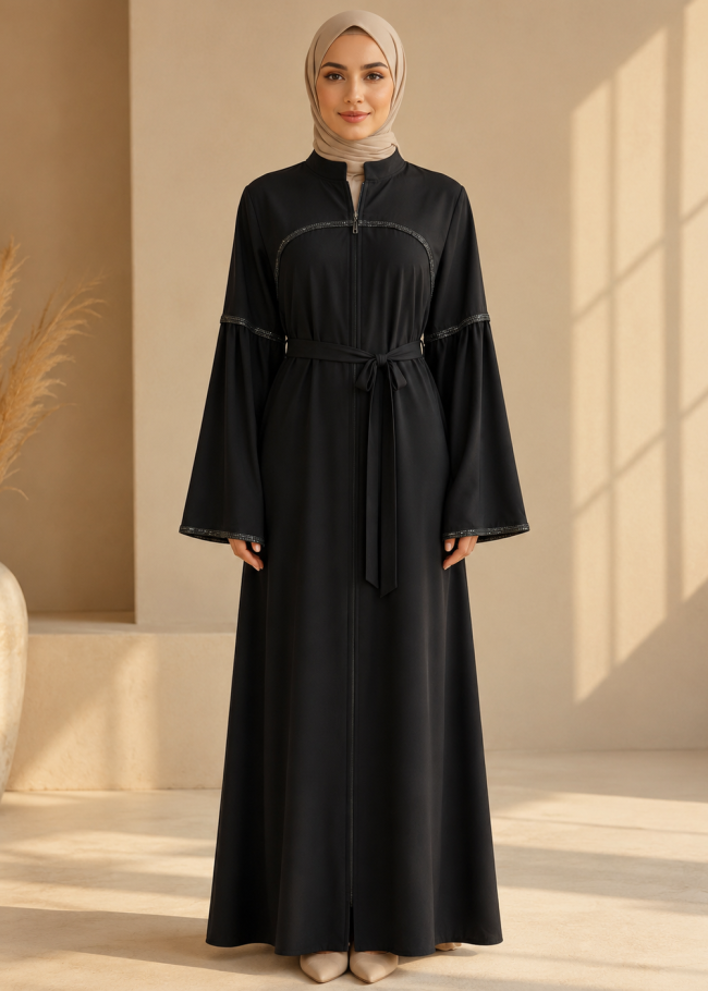 714  عباية كلفة قوس - black