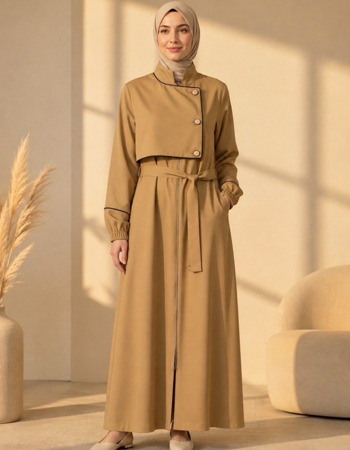 715  عباية صدر ردة - Beige