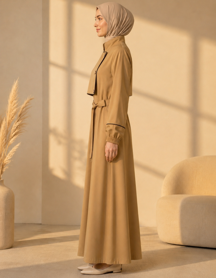 715  عباية صدر ردة - Beige