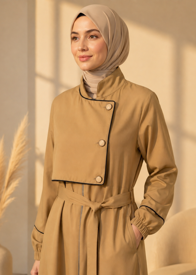 715  عباية صدر ردة - Beige