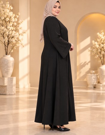 737  عباية درزات وش - black