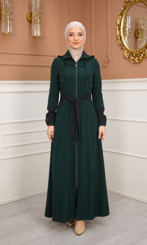 Elegant luxury Prada coat with detachable hood 1234 - khaki